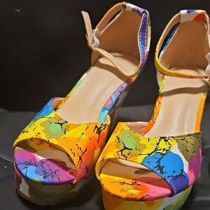 Colorful Women's Open-Toe Heels